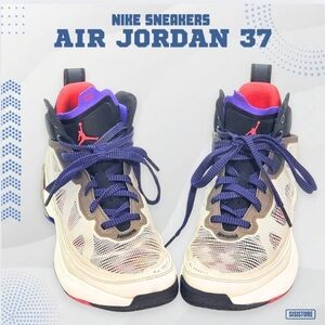 NIKE Air Jordan 37 Beyond Borders Boys Light Bone Basketball Shoes Size 6Y